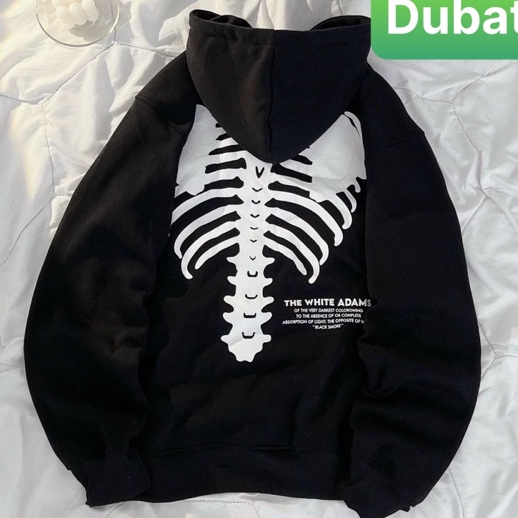 ÁO NỈ, ÁO KHOÁC HOODIE XƯƠNG NGƯỜI SIÊU NGẦU NAM NỮ PHONG CÁCH HÀN QUỐC - DUBATI FASHION