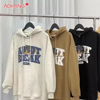 Áo hoodie AOKANG dáng rộng phong cách thu đông thời trang cho nam