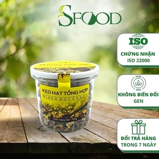 Kẹo Hạt hạnh nhân, óc chó... SFOOD ít mạch nha, hỗ trợ giảm cân - Hộp 200g