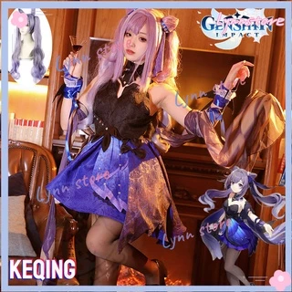 Trò chơi Genshin Impact Keqing Cosplay Costume Ke Qing Cosplay Opulent Splendor Bộ đồ mới và Phụ kiện Cosplay Tóc giả