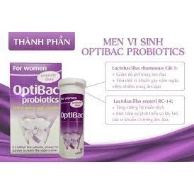 Men Vi Sinh Optibac Cho Phụ Nữ 30viên-90 viên màu tím