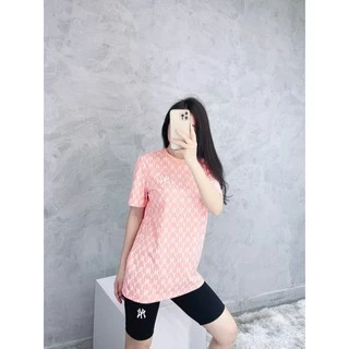 (HÀNG XUẤT XỊN) Áo hồng cam phối logo 015 Monogram Overfit Pink Tee Made in V/N full tag code  Size XS S M L