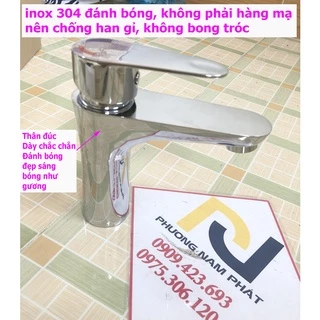 [LOẠI 1-INOX 304 ĐÁNH BÓNG] Vòi Rửa Mặt Lavabo Vòi Lavabo Nóng Lạnh N3002 ĐB Fotar VÒI LA EO inox 304 đánh bóng