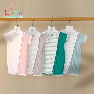 HRNEE CHÍNH HÃNG Bộ Body Suit Cộc Tay Cài Chéo Petit Cho Bé Sơ Sinh 0-9 tháng