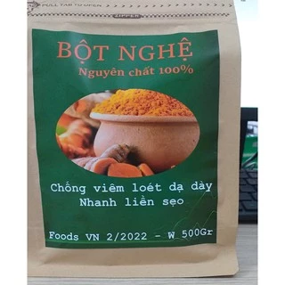 Bột nghệ nguyên chất 100% - Hỗ trợ đau dạ dày, chống viêm loét dạ dày, bao tử, nhanh liền sẹo (túi 500gram)