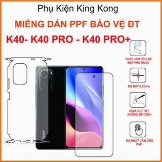 Dán Ppf  Redmi K40 / Redmi k40 Pro /Poco F3 HD Full màn chống bám vân tay TẶNG gạt dán và giấy lau