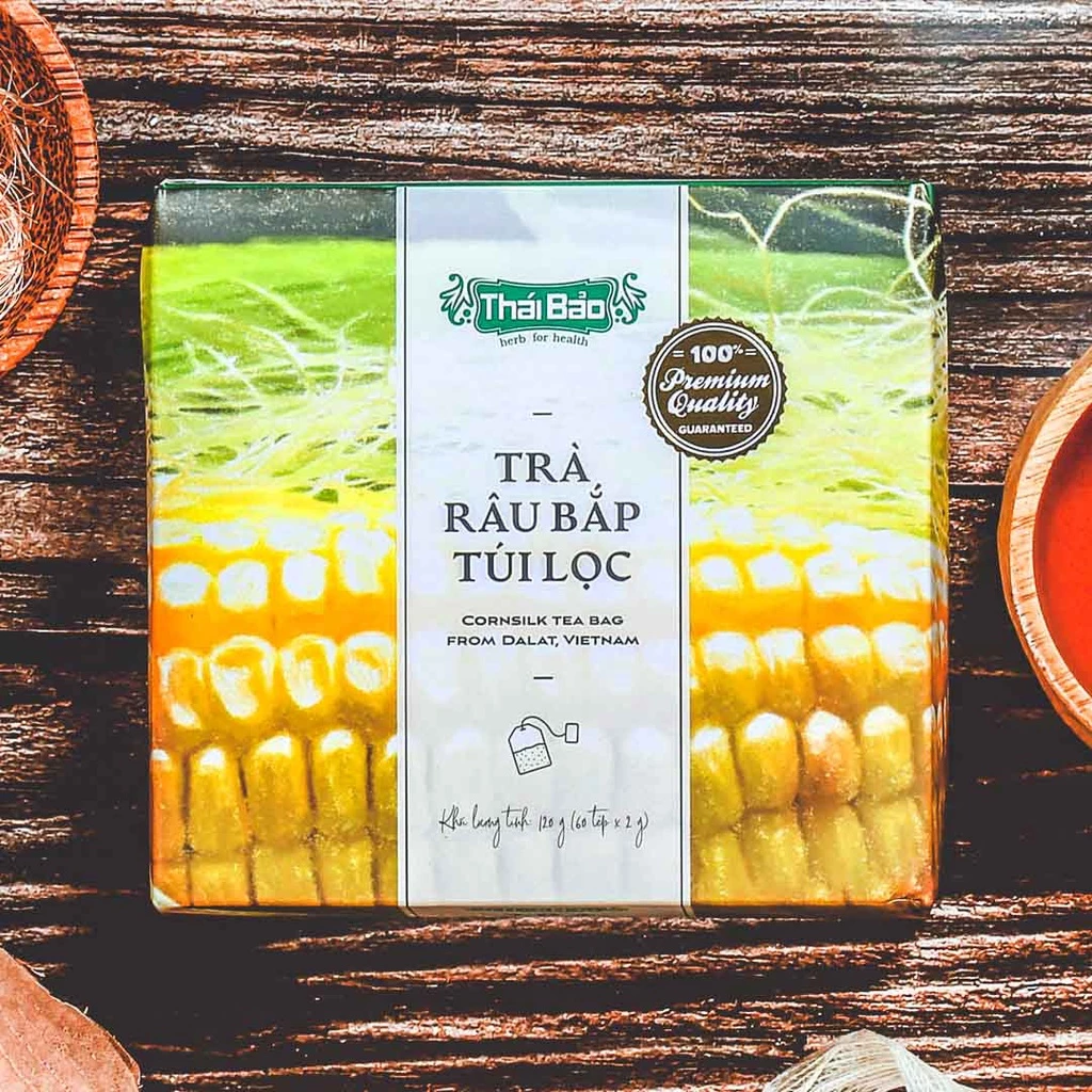 Trà râu bắp túi lọc Langfarm x Thái Bảo - Thảo mộc cho sức khoẻ, thơm dịu vị thiên nhiên, sản xuất tại Đà Lạt