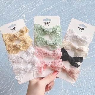 RainBow Bows Set 4 Kẹp Tóc Nơ Xinh Xắn Dành Cho Bé Gái