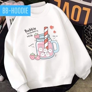 ÁO SWEATER NAM NỮ IN BUBLE MILK SIÊU DỄ THƯƠNG ÁO SWEATER NHIỀU MÀU