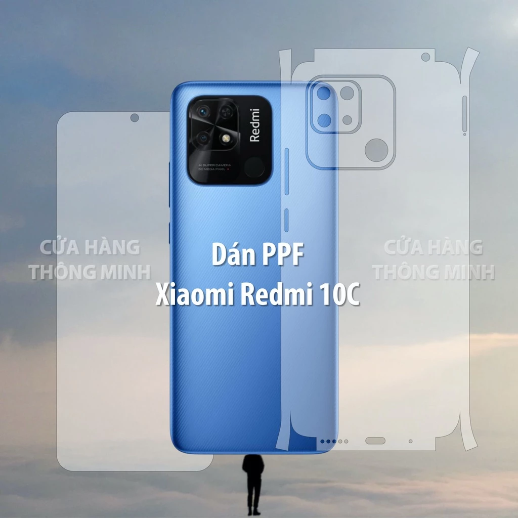 Tấm dán Xiaomi Redmi 10C dán PPF mặt trước/dán mặt sau/dán màn hình/dán mặt lưng Full viền chuẩn