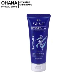 Sữa Rửa Mặt Ngừa Mụn, Sáng Da Reihaku Hatomugi Acne Care & Facial Washing Foam 130g - Chai Xanh