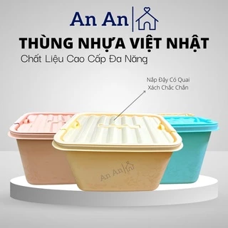 Thùng Nhựa Đựng Đồ Nắp Có Quai Xách Việt Nhật Cao Cấp - An Ann