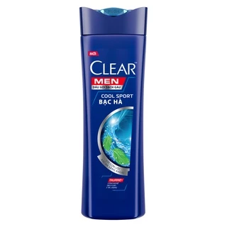 Dầu gội Clear Men Cool Sport mát lạnh bạc hà chai - dầu gội đầu sạch gàu dành cho phái mạnh