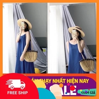 [Yến Trần] Đầm - Váy Đũi 2 Dây - Váy Maxi Đũi Trơn Nhiều Màu, Đủ Size đến 75kg