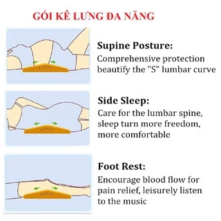 Gối kê lưng, gác chân nằm ngủ cho bà bầu hỗ trợ người đau lưng, bệnh cột sống