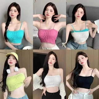 Áo Bra Nữ Xốp Nhún Dây Mảnh CropTop Điệu Đà 587