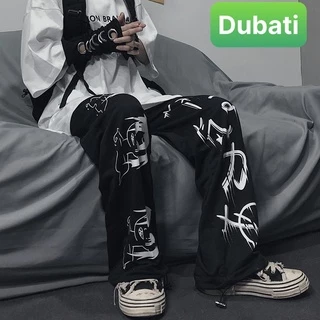 QUẦN JOGGER NAM NỮ UNISEX CHẤT NỈ DÀY DA CÁ ỐNG SUÔNG RỘNG THÊU CHỮ NHẬT RÚT DÂY HÀN QUỐC NEW - DUBATI FASHION