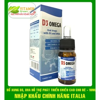 D3 OMEGA  BỔ SUNG D3, DHA HỖ TRỢ PHÁT TRIỂN CHIỀU CAO CHO BÉ 10ML |  NHẬP KHẨU CHÍNH HÃNG ITALIA