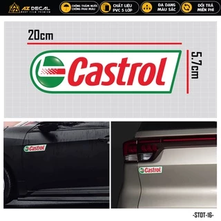 Tem Dán Xe Ô Tô Thiết Kế Castrol | STOT-16 | Sticker Oto Xe Hơi Dán Sườn Cánh Cửa Capo Cản Sau Chống Nước Bền Màu