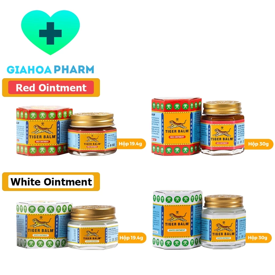 Tiger balm Ointment - Dầu cù là / Cao xoa massage con hổ (cọp) Singapore - Giảm đau, thông mũi, bôi muỗi, côn trùng cắn