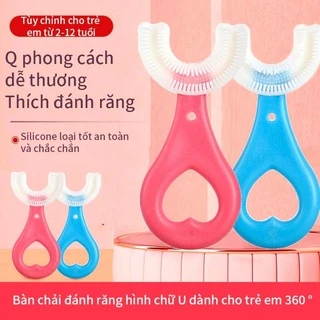 Bàn chải đánh răng Silicon hình chữ U cho bé tập đánh răng