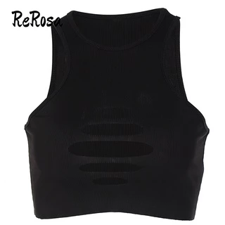 Rerosa Áo Tank Top Hai Dây Cắt Xẻ Dành Cho Nữ