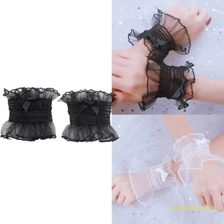 Cổ tay áo phối ren co giãn màu ngọt ngào thời trang Lolita Nhật dành cho nữ 