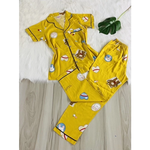 Bộ tole pijama tay ngắn quần dài 48-75kg