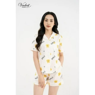 Đồ Bộ Pijama Đùi Cộc VADESI Nữ Luạ Cao Cấp Mặc Nhà Mùa Hè Thoáng Mát Mềm Nhiều Họa Tiết Đẹp