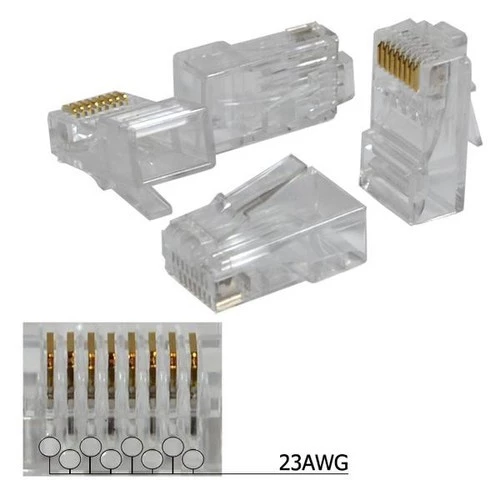 Đầu bấm mạng RJ45 Cat6 23AWG 100 cái