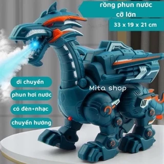 Đồ chơi robot khủng long, rồng phun sương có đèn có nhạc - mô hình cho bé giải trí