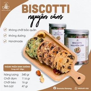 250gr BISCOTTI Nguyên Cám 3 VỊ by Granola Danang - Bánh Ngũ Cốc Nướng Ăn Kiêng Không Đường