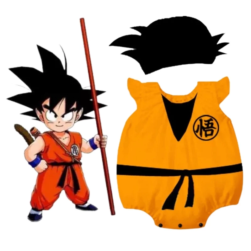 Bộ Áo Liền Quần In Hoạt Hình Dragon Ball Dễ Thương Thời Trang Mùa Hè Cho Bé