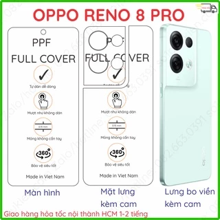 Dán PPF Oppo Reno 8 4G/ 5G/ Reno 8 Pro /8 Pro (China)/ Reno 8 Pro+ (Plus) loại trong, nhám dành cho màn hình, mặt lưng
