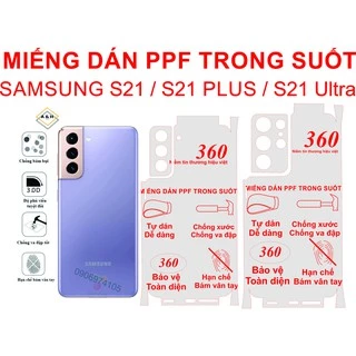 Dán PPF Full Viền cho SamSung S21 / S21 Plus / S21 Ultra Bảo vệ mặt lưng điện thoại tránh qua đập, tránh trầy xước