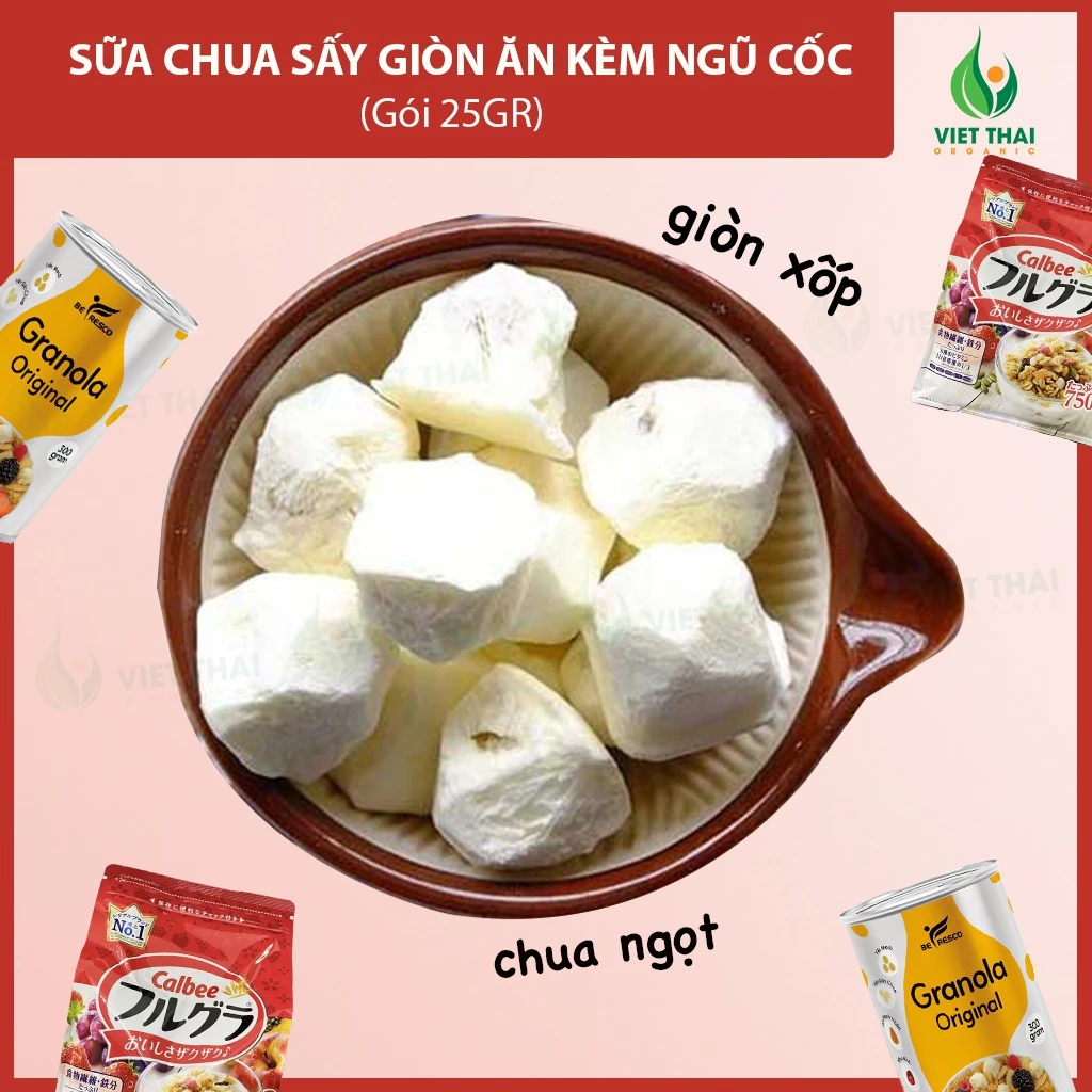 🎯 🎯 Sữa Chua Sấy Thăng Hoa Dùng Ăn Kèm Với Ngũ Cốc - Giòn, Chua Chua, Ngọt