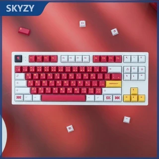 129 Phím EVA-02 Keycaps Cherry Profile Asuka Langley Soryu Anime PBT DYE-SUB Bàn phím cơ Keycap