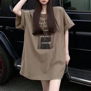 [plus Size] (40-150kg) Áo Thun Nữ Ngắn Tay Cổ Tròn plus size