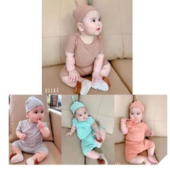 Bộ Củ Tỏi Kèm Mũ Cực Mềm Mịn Cho Bé Trai Bé Gái