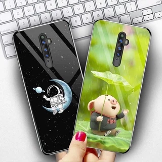 Ốp OPPO RENO, RENO 2, RENO 2F Lưng Kính Cường Lực Sáng Bóng