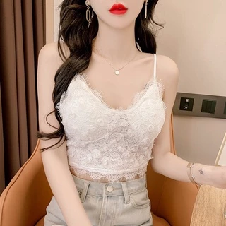 Áo Bra Nữ Croptop Ren Hoa Nổi Chun Lưng Siêu Hot 20222