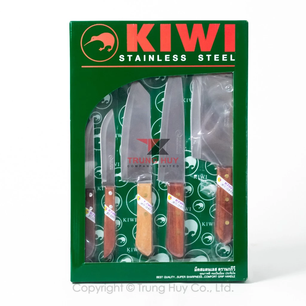 [KIWI THÁI LAN] Bộ 5 dao kiwi cán gỗ tiện lợi W5W