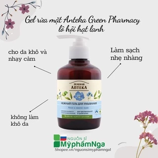 Gel rửa mặt Anteka Green Pharmacy lô hội hạt lanh cho da khô nhạy cảm