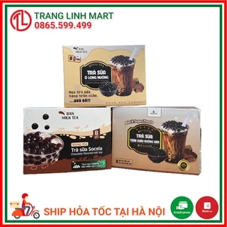 Trà Sữa Trân Châu Đường Đen Banmilk / Ô Long Nướng/ Trà Sữa Socola ROYAL TEA Kèm Gói Trân Châu