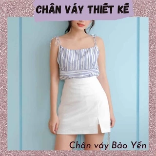 Chân váy chữ A kaki xẻ vạt có quần trong - M32