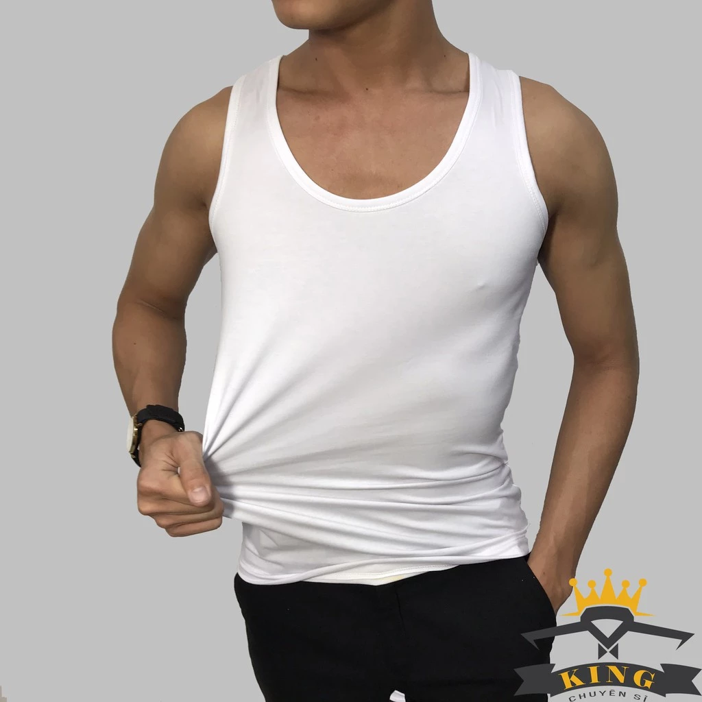 Áo ba lỗ nam tập gym mặc lót thun cotton co giãn tốt thích hợp vận động thể thao U05