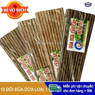 Đũa dừa loại 1 hàng đẹp (10 đôi) không dùng hóa chất tẩy gỗ - (CTH725) HAHANCO