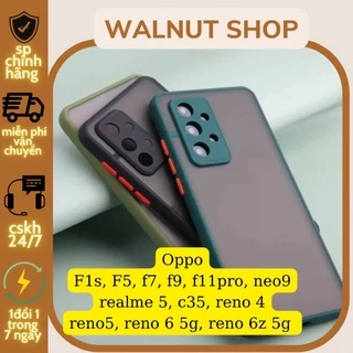 Ốp lưng nhám viền màu chống va đập Oppo f1s, f5, f9, f11pro, neo9, realme 5, c35, reno 4, reno5, reno6