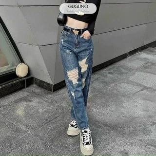 Quần jeans nữ ống rộng cạp cao GUGUNO (quần jeans nữ, quần jean nữ, quần rin nữ, quần bò nữ)