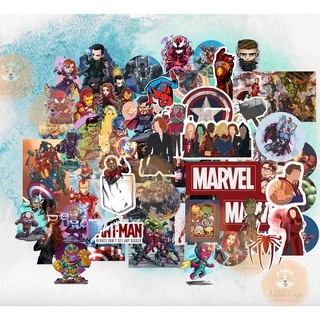 Set 60/30 hình dán sticker siêu anh hùng Marvel Avenger chibi hoạt hình dễ thương